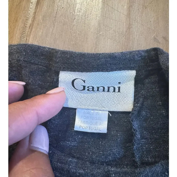 Ganni Womens Fit and Flare Midi Jersey Dress Scooped Neck Minimalist SIZE XS/S - Picture 3 of 6